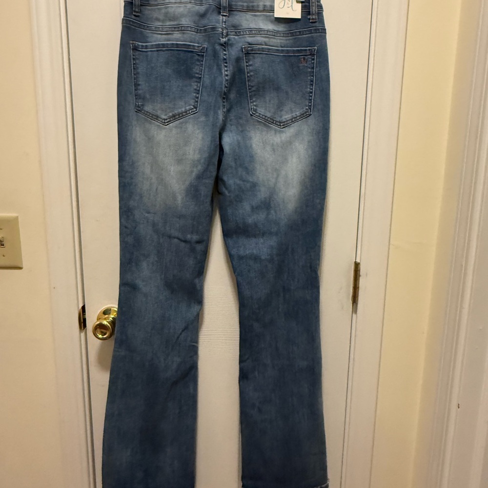 Grace & Lace Split Flare Denim Distressed Women's Jeans 10 NWT - Picture 4 of 10